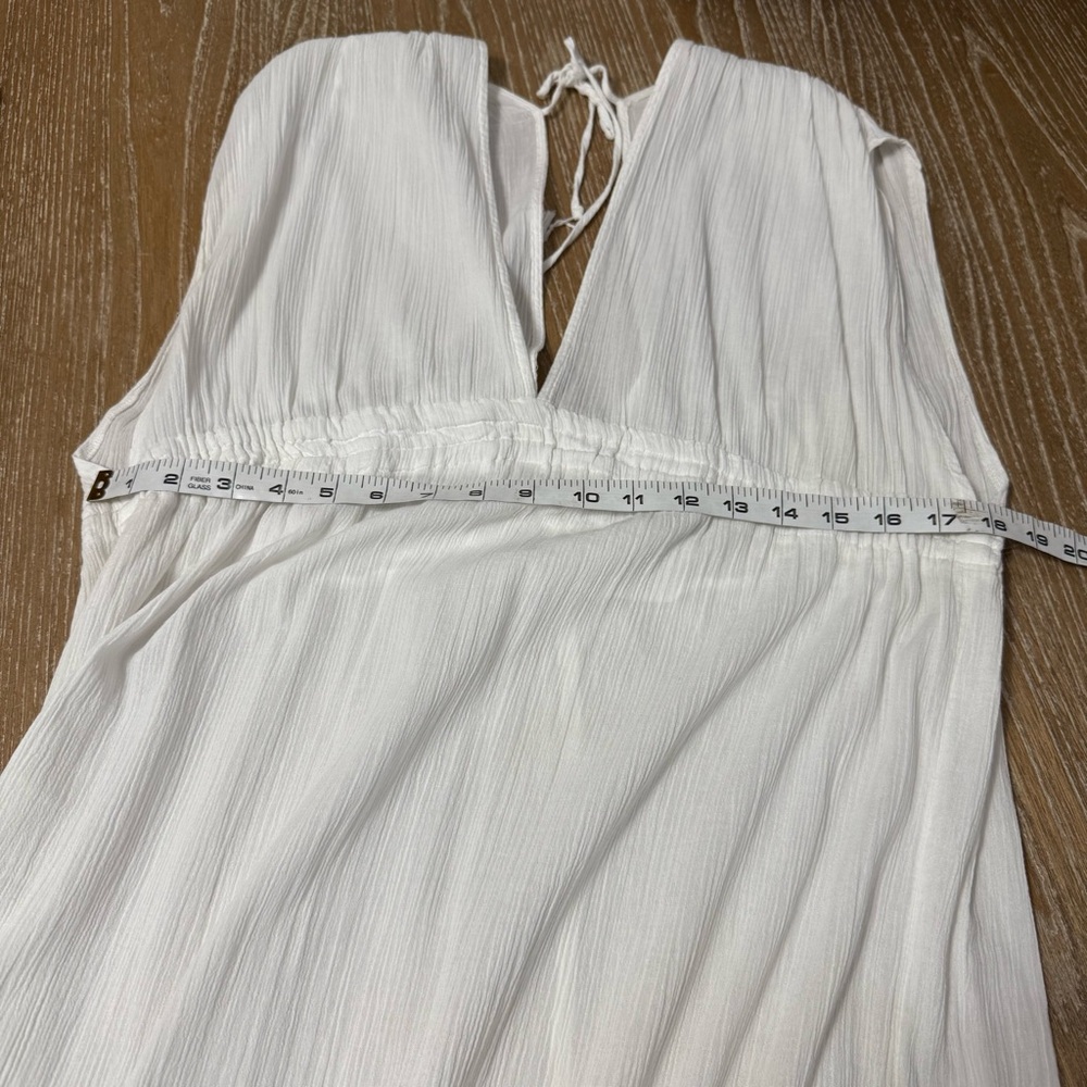 Kona Sol Maxi Dress Beach Resort Cover Up Womens Large Side Slits White Vacation - Picture 8 of 12